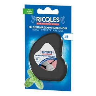 Riqles Filo interdentale espandibile nero - 30 m