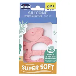 Chicco Anneau de Dentition +2m Soft & Clean Iguane Rose