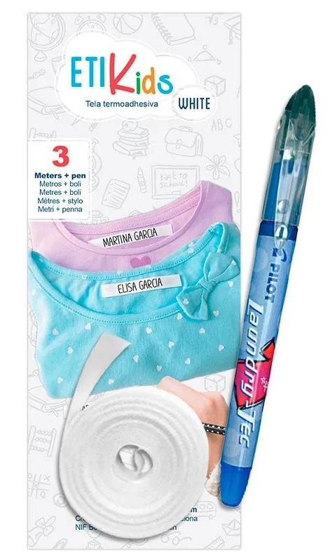 Etikids White Cloth Thermo-Klebeband 3m + Permanentmarker