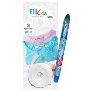 Etikids 3m White Fabric Thermoadhesive Tape + Permanent Marker