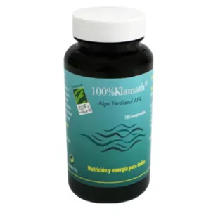 100% Natural Klamath Algas Verdiazul AFA 180 Comprimidos