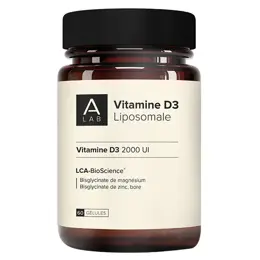 A-Lab Vitamine D3 Liposomale 2000 UI - Défenses Naturelles, Immunité - 60 gélules