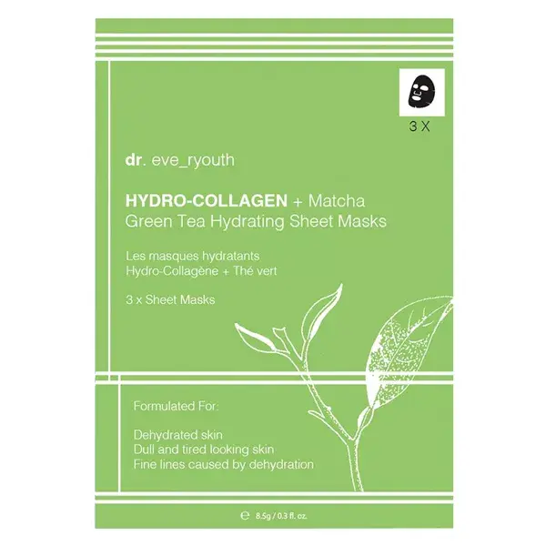 dr. Eve_Ryouth Masque hydratant au Thé Vert Matcha et à l'Hydro-Collagène x3