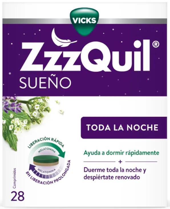 ZzzQuil Dormez toute la nuit avec de la mélatonine 28 comprimés