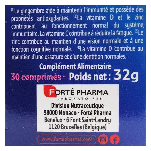 Forté Pharma Immuvit'4G Sénior 30 comprimidos