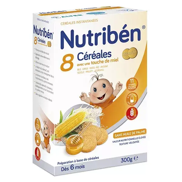 Nutribén 8 Céréales et Miel Biscuitée +6m 300g