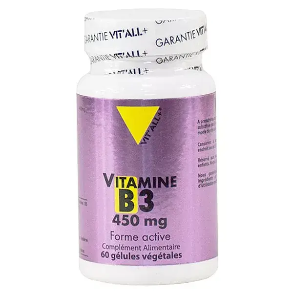 Vit'all+ Vitamine B3 450mg 60 gélules végétales