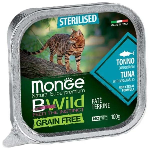 Monge B Wild Grain Free Tonno Con Ortaggi Cibo Umido Per Gatti Sterilizzati 100G