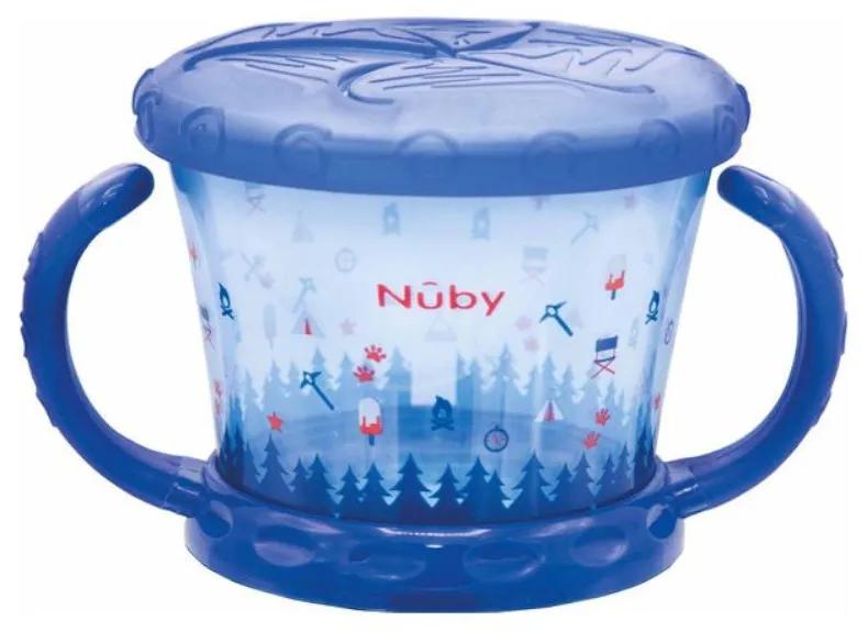 Snackhouder met Soft Flap Nuby + 12m Blauw