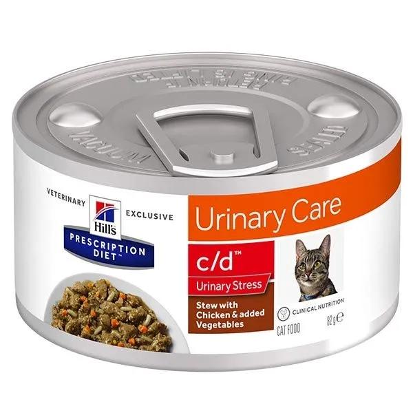 Hill's Prescription Diet C/D Urinary Stress Spezzatino Pollo E Verdure Gatti Lattina 82G