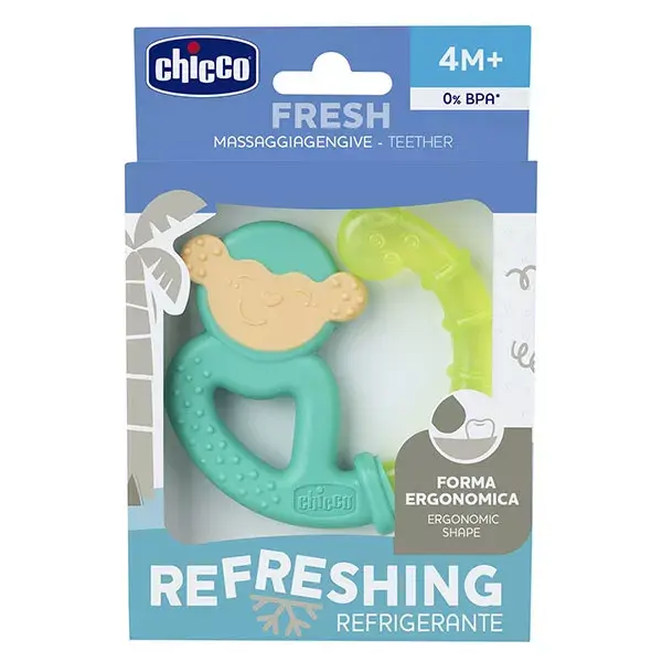 Chicco Teething Ring +4m Fresh Relax Monkey Green