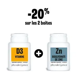 Phytalessence Pack Défenses Immunitaires Vitamine D3 60 gélules + Zinc 60 gélules