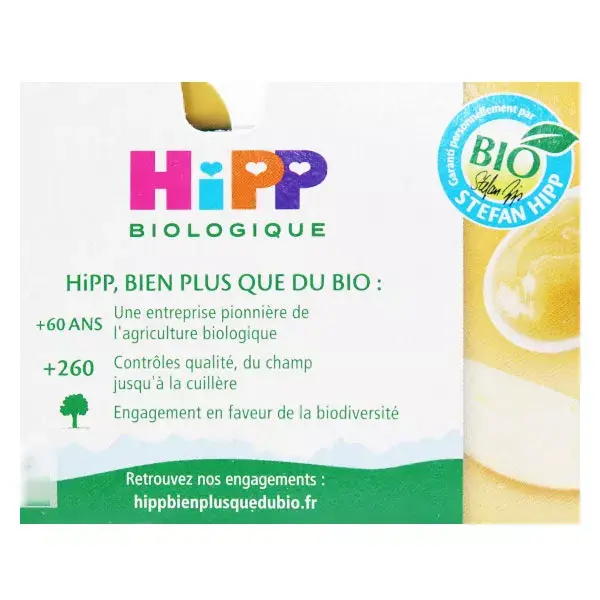 Hipp Bio 100% Frutas Tazón Manzanas Albaricoques 4-6m Lote de 4x100g