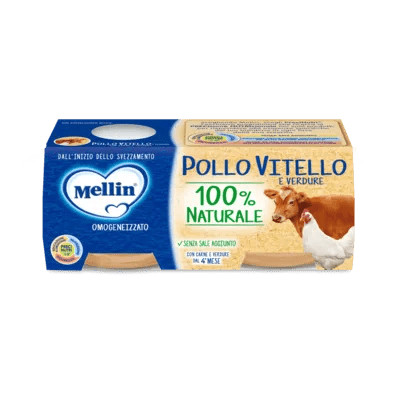 Mellin Omogeneizzato di Pollo Vitello e Verdure 2 x 80 g