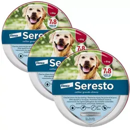 Seresto Grand Chien Collier Antiparasitaires +8kg x 3 unités