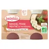 Babybio Fruits Pot Banane Fraise Menthe +6m Bio 2 x 130g