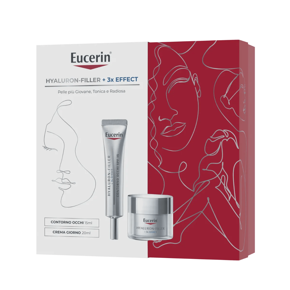 Eucerin Cofanetto Hyaluron-Filler+ 3X Effect Contorno Occhi 15ml + Crema Giorno SPF30 20ml 