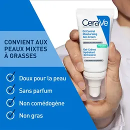 CeraVe Gel-Crème Hydratant Oil Control pour les peaux mixtes à grasses 52ml