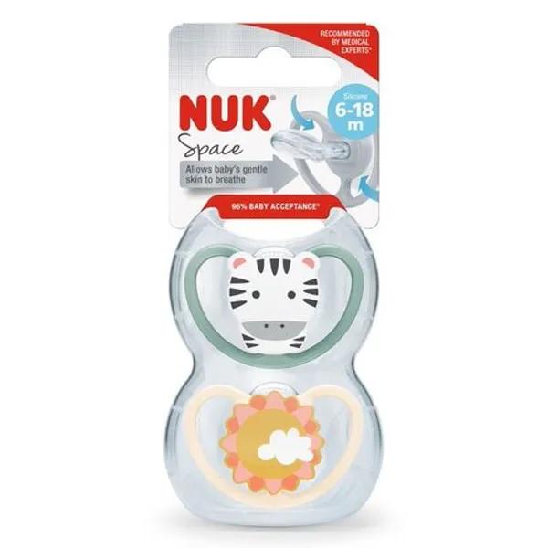 Nuk Chupetes Fisiológicos de Silicona Oso Ballena 18-36 meses Lote de 2