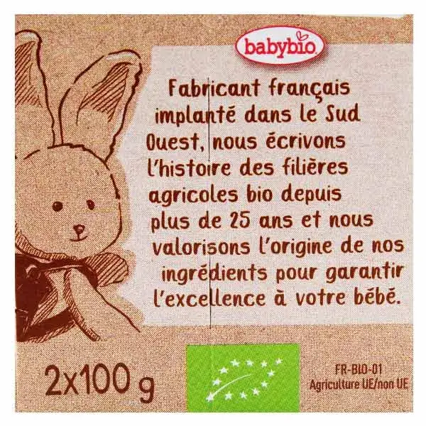 Babybio Desserts Lactés Bol Semoule au Lait Fleur d’Oranger +6m Bio Lot de 2 x 100g