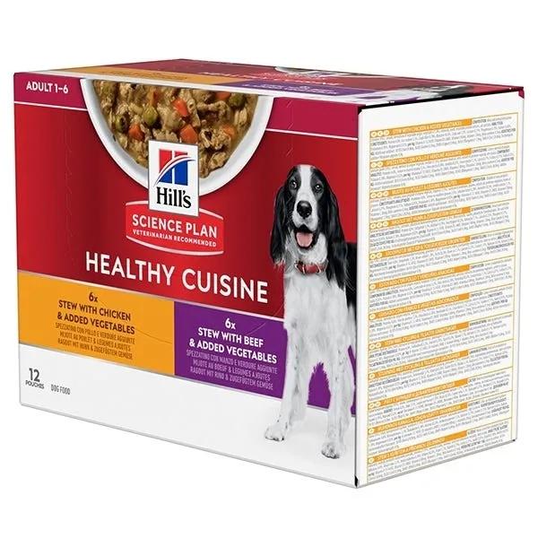 Hill's Science Plan Multipack Cane Adult Spezzatini Gusti Assortiti Pollo/Manzo 12X90Gr