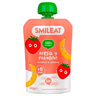 Smileat Pouch Aardbei en Banaan ECO +6m 100 gr