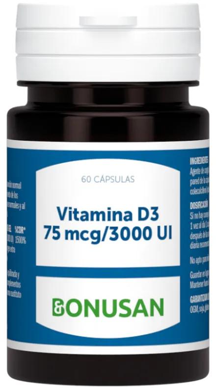 Bonusan Vitamine D3 75 mcg/3000 UI 60 Gélules