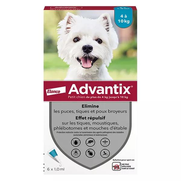 Advantix Chien Solution Antiparasitaire Petite Race 4 à 10kg 6 pipettes