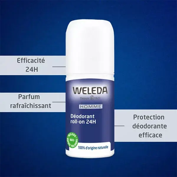 Weleda 24h Roll-on Deodorant for Men 2 x 50ml 