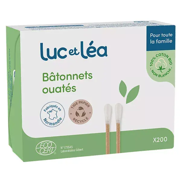 Luc and Léa Hygiene and Care Wadded Stick Recycled Paper Stem 200 units