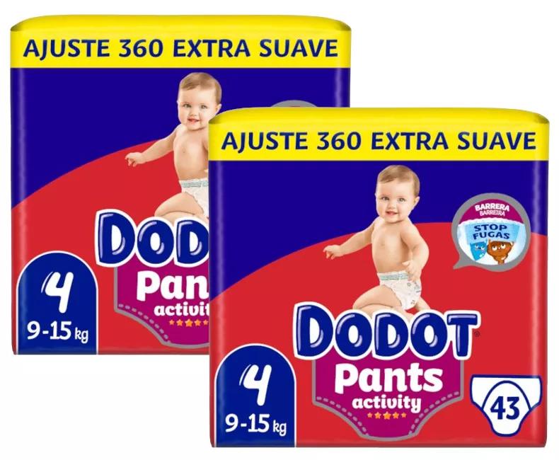 Dodot Pants Diapers Panty Activity Extra-Jumbo Pack T4 (9-15 Kg) 2x43 units