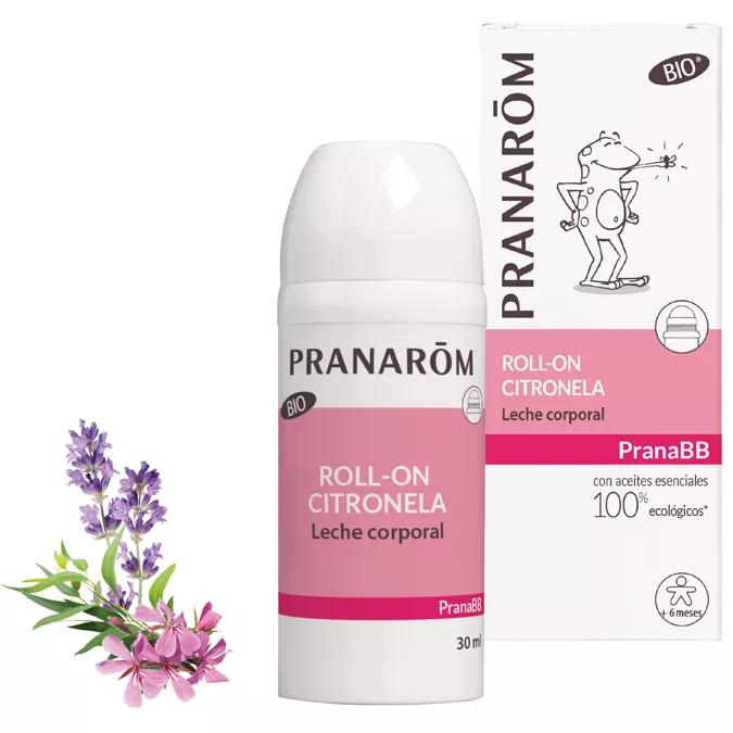 Bio-Zitronengras-Roll-on-Körpermilch +6 Monate Pranarom 30ml