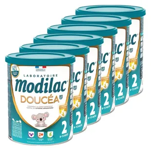 Modilac Doucéa Latte per lattanti 2a età LF+ 820 g - Confezione da 6