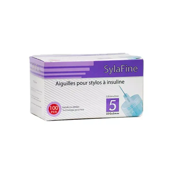 Sylamed Sylafine Aiguilles Stylo Insuline 32G x 5mm 100 unités