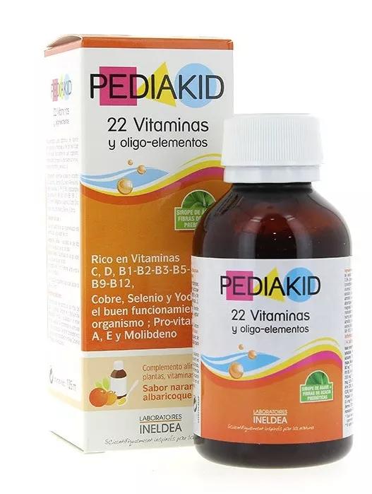 PEDIAKID 22 Vitaminen + Sporenelementen Kindersiroop 125 ml Abrikoos