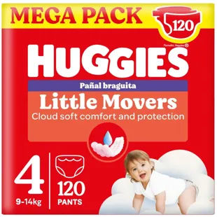 Huggies Little Movers Disney Pull-Up Diapers Size 4 (9-14 Kg) 120 Units