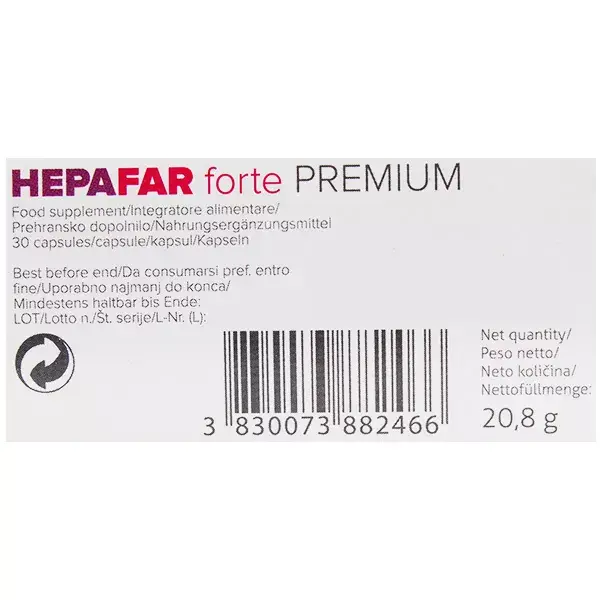 Sensilab Hepafar Forte Premium Detox Foie 30 capsules