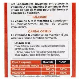 Juvamine Défenses Immunitaires Huile de Foie de Morue 30 gélules