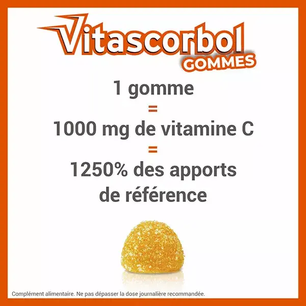Vitascorbol Gommes Vitamine C 1000mg 30 gommes
