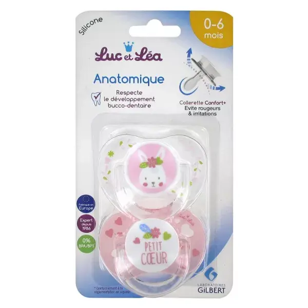 Luc et Léa Silicone Soother Limited Edition Duo Rabbit Little Heart 0-6 months