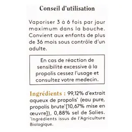 Ballot-Flurin Hygiène et Soins Spray Propolis Blanche Sans Alcool Bio 15ml