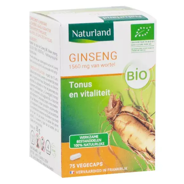 Naturland Ginseng Bio Tono y Vitalidad 75 cápsulas vegetales