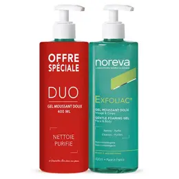 Noreva Exfoliac Gel Moussant Doux Lot de 2 x 400ml