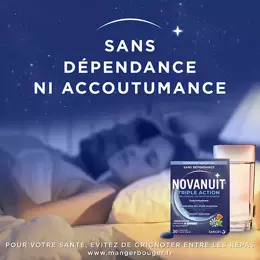 Novanuit Sommeil Mélatonine Triple Action Lot de 2 x 30 comprimés