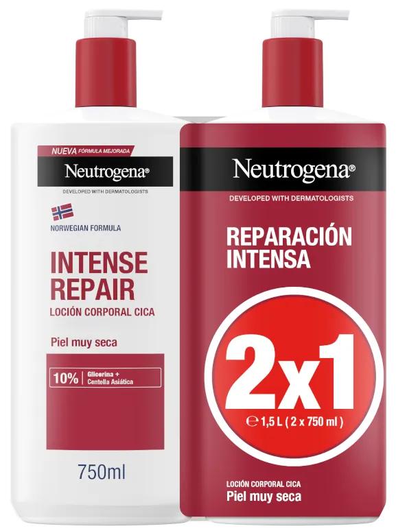Neutrogena Repairing Body Lotion 750 ml + 750 ml DUPLO RED Sehr trockene Haut