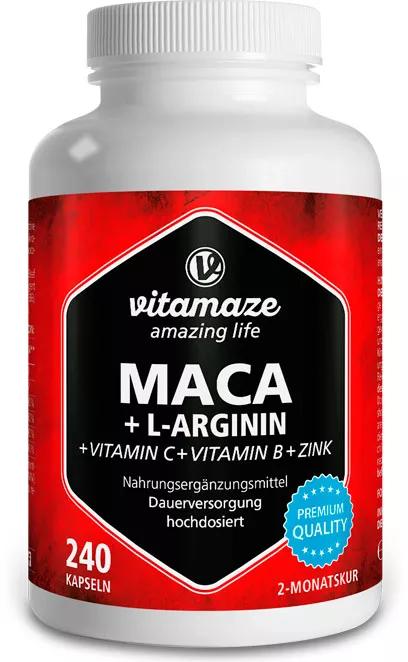Vitamaze Maca-Extrakt 4:1 + L-Arginin + Vitamine + Zink 240 Kapseln