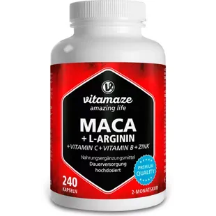 Vitamaze Maca Extracto 4:1 + L-Arginina + Vitaminas + Zinc 240 Cápsulas