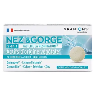 Granions Nez&Gorge Conforto respiratorio Gusto Menta 24 Compresse da succhiare