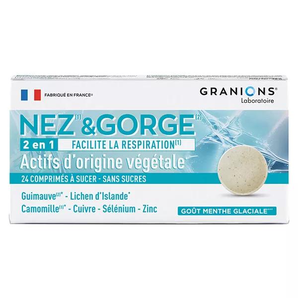 Granions Nez&Gorge Confort Respiratorio Sabor Menta 24 comprimidos para chupar