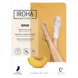 Iroha Nature Masque Corps Chaussette Réparatrice Pêche & Beurre de Karité 2 unités